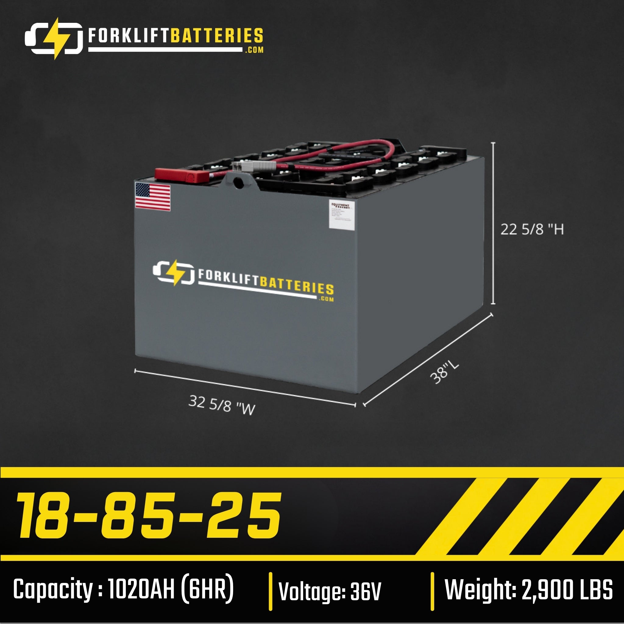 18-85-25 (36 VOLTS) Forklift Battery