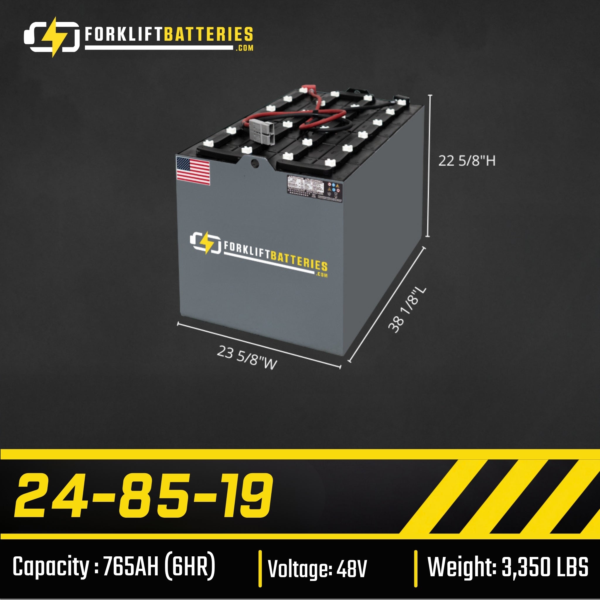 24-85-19 (48 VOLTS) Forklift Battery