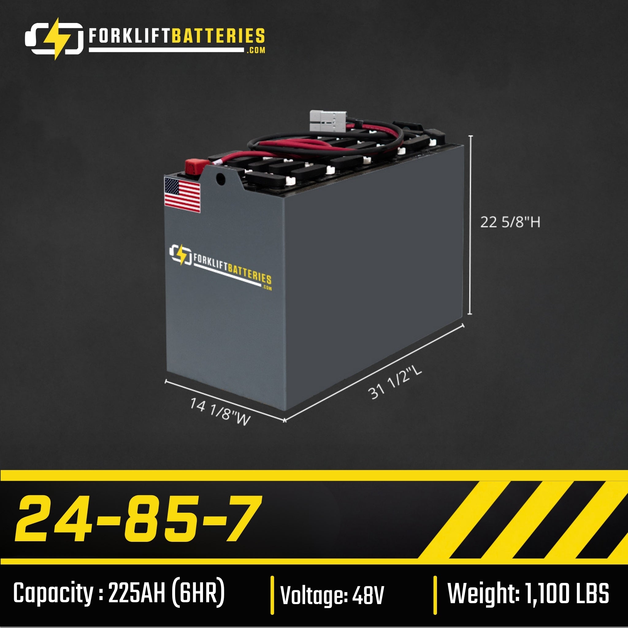 24-85-7 (48 VOLTS) Forklift Battery