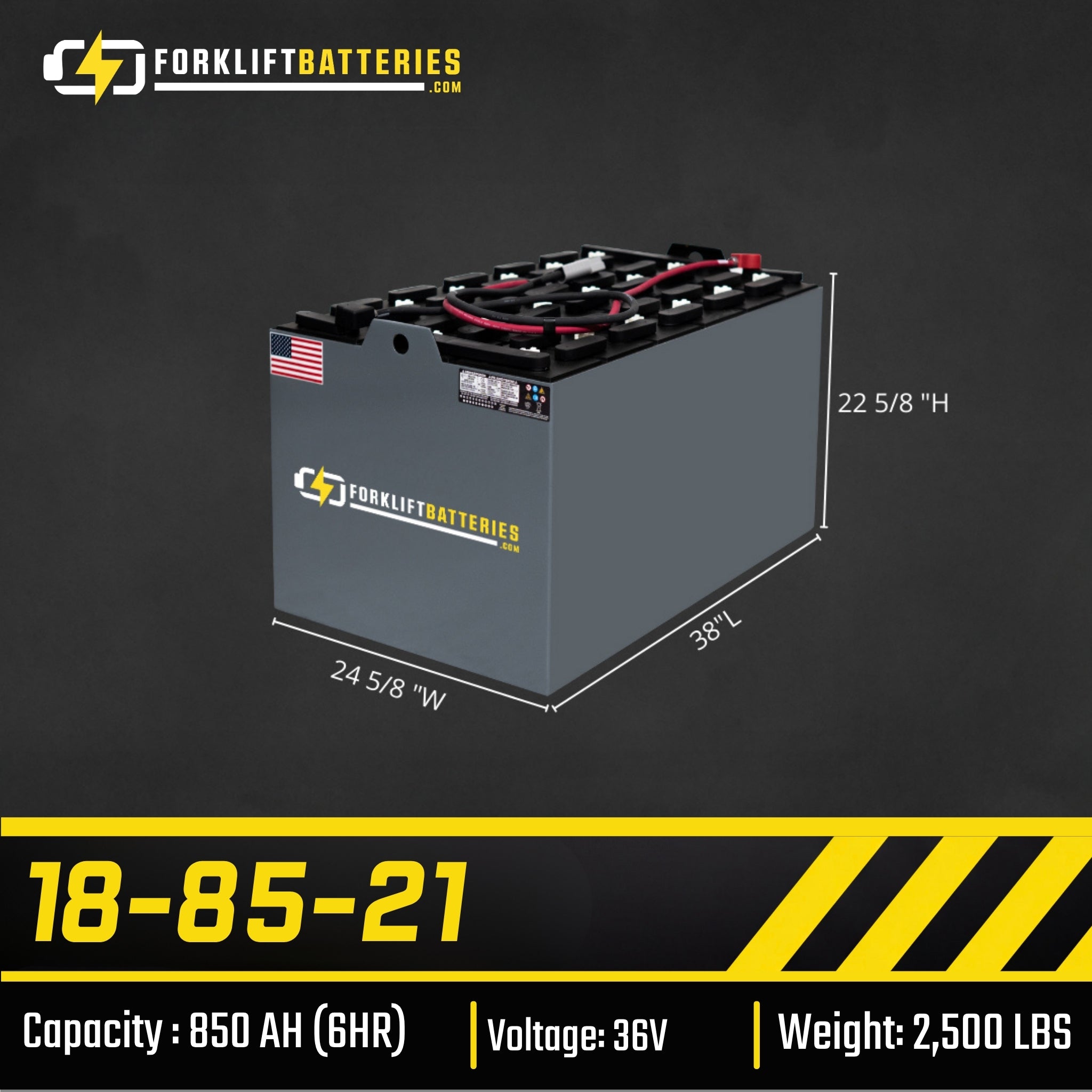 18-85-21 (36 VOLTS) Forklift Battery