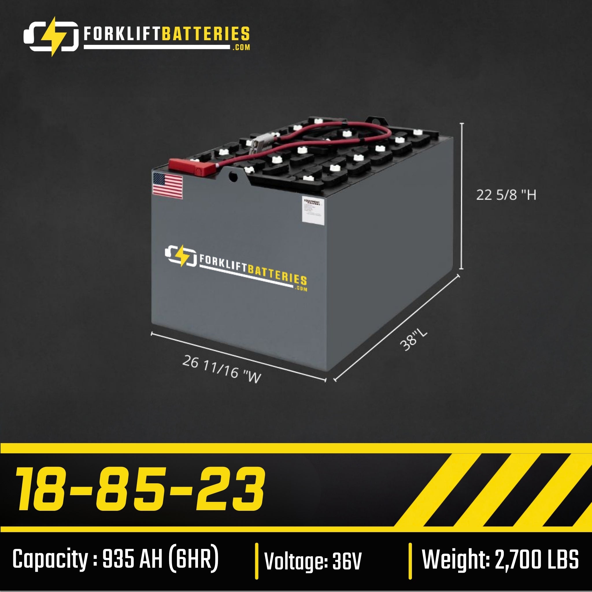 18-85-23 (36 VOLTS) Forklift Battery